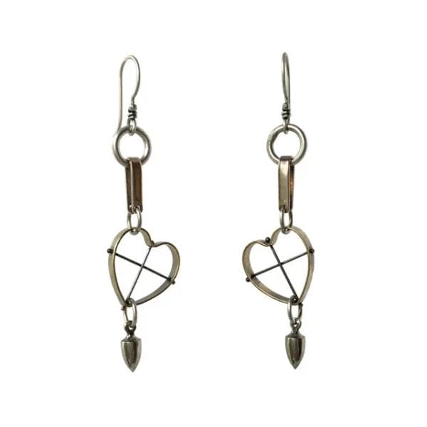 Crosshair Heart Earrings