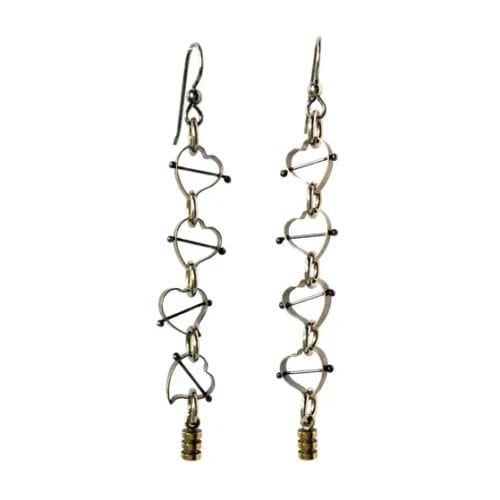 Quad Heart Slice Earrings